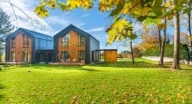 Beautiful home with a green lawn